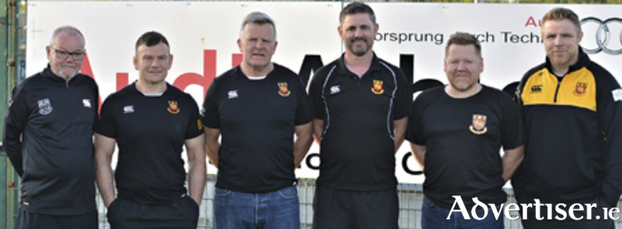 Buccaneers president, Brendan Wilkins is pictured with those charged with helming the Pirates for the 2023/24 season, Benny Gilligan, David Henshaw, Paul Byrne, Damien Shine and Martin Staunton