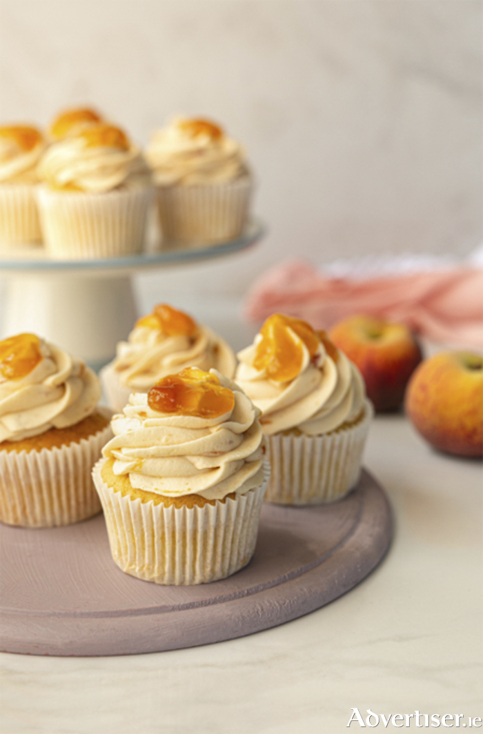 Indulge your tastebuds with Siúcra peach and vanilla cupcakes
