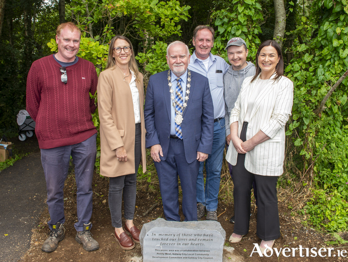 Pictured at the opening ceremony are Kevin Nally, Foreman, Parks; Lisa Smyth, Parks Superintendent; Deputy Mayor of Galway Cllr Donal Lyons; John Howard, Kasty Gerbenko, and Aydrey Pidgeon, CEO, Ability West. Photo: Murtography