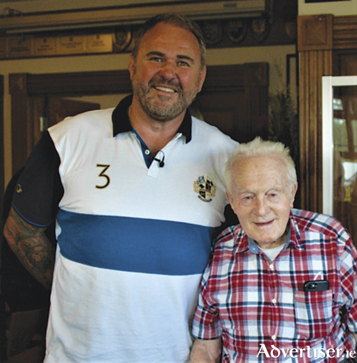 The late Billy Henshaw Snr is pictured with former Wales rugby international Scott Quinnell