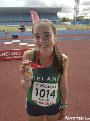 Sinead Maher from South Galway AC, winner of the U17 Race Walk in England.