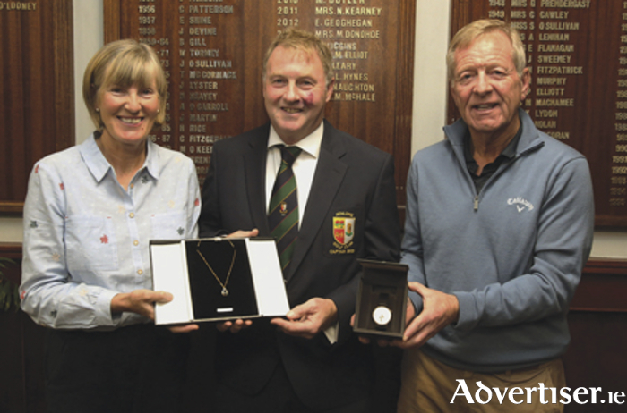 Pictured following their captain’s prize achievements at Athlone Golf Club are Imelda Sheeran, Michael McBrearty, Captain Athlone Golf Club and Frank Sheeran.
