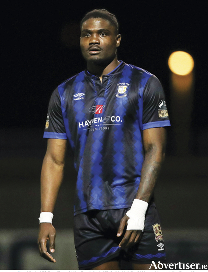 Former Athlone Town striker, Frantz Pierrot, has departed for Drogheda United prior to the start of the 2024 league season.  Photo by Michael P Ryan/Sportsfile