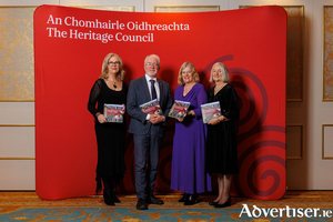 Galway County Heritage Officer Marie Mannion (second from right) at the launch of the booklet in the Newpark Hotel in Kilkenny with CEO of the Heritage Council Virginia Teehan (left), Minister for Nature, Heritage and Electoral Reform Malcolm Noonan TD (second from left) and Chairperson of the Heritage Council Martina Moloney (right)