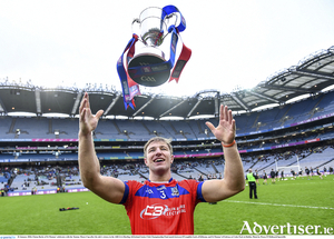 Fintan Burke of St Thomas&#039; celebrates with the Tommy Moore Cup after his side&#039;s victory in the AIB GAA Hurling All-Ireland Senior Club Championship Final match between O?Loughlin Gaels of Kilkenny and St Thomas&rsquo; of Galway at Croke Park in Dublin. Photo by Piaras Mdheach/Sportsfile