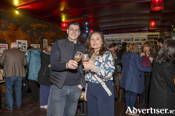 Galway Hooker's Michael Fitzgerald and artist Cathy Hughes. 