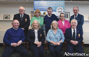 Back row, l-r, Eamonn Kenny, President Athlone GC; Margaret Dunican; David Collins; Ruth Fitzgerald; Michael Evans, President Elect, GUI.  Front row, l-r, Willie Brady, Golf Classic Organiser; Yvonne Walsh, Lady Captain, Athlone GC; Sheila Buckley Byrne, CEO St Hilda&rsquo;s Services; Eamonn Farrell, Captain, Athlone GC.