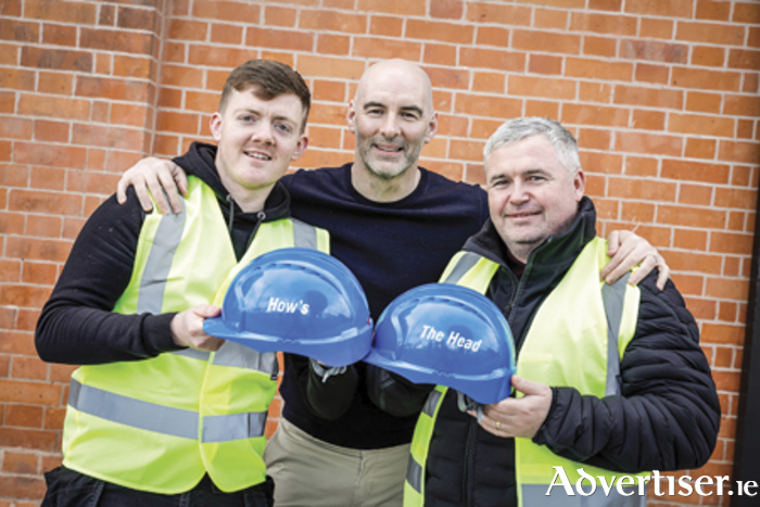 Pictured is broadcaster and psychotherapist Richie Sadlier, along with Oisin Douglas and Karl Staunton, launching a new campaign from Chadwicks called ‘How’s the Head’, which aims to raise awareness of the importance of discussing mental health among tradespeople. Picture Conor McCabe Photography.