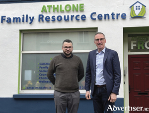 Padraig Hegarty, chairman, Athlone FRC, is pictued with Cllr Aengus O&rsquo;Rourke, following the funding announcement this week