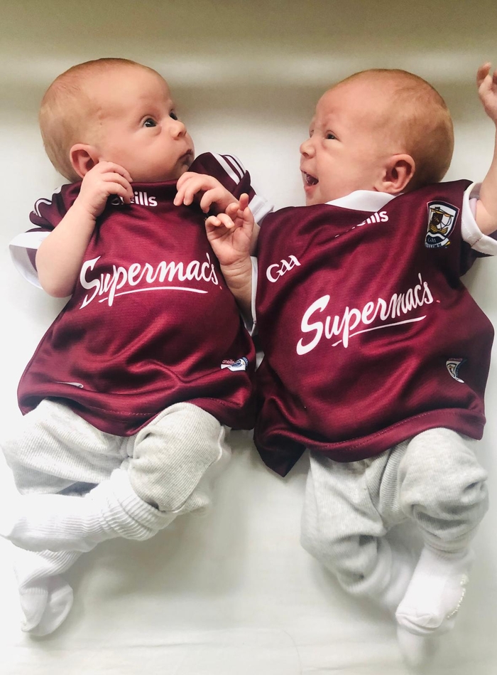 The Ryan twins in their Galway jerseys.