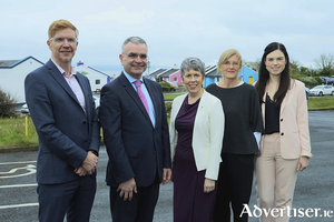 At the launch of EMPOWER Camas&uacute; at Sti&uacute;ideo Cuan, An Spid&eacute;al were Minister of State Dara Calleary, with ( l-r) R&oacute;n&aacute;n Mac Con Iomaire &Uacute;dar&aacute;s, Dr Orla Flynn, President of ATU alongside guest speakers Tr&iacute;ona Mac Gr&iacute;olla R&iacute;, Ar&oacute; and Cl&iacute;ona Stand&uacute;n, Stand&uacute;ns. 