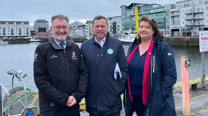 Port of Galway CEO, Connor O’Dowd; Barry Cowen TD, Fianna Fáil European Election Candidate for the Midlands North West and Anne Rabbitte; Minister of State for Disability in the Dept of Health & Dept of Children, Equality, Disability, Integration and Youth.
