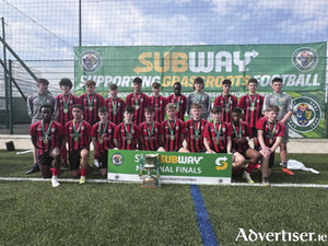 The victorious St Joseph&rsquo;s FC players are pictured following their historic Under 16 SFAI national title win over Leeside on Sunday afternoon in Kilkenny