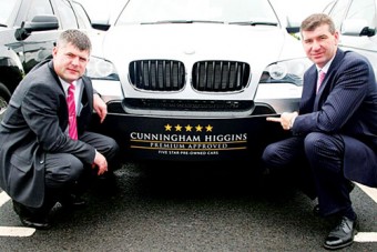 Pictured is Niall Cunningham and Joe Higgins in the Ballybrit showroom.