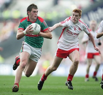 Break on through: Aidan O’Shea makes a break for it in the All Ireland minor final  against Tyrone. Photo: Sportsfile