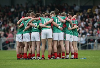 Brothers in arms: The Mayo minor team share a moment before last weekends All Ireland Minor Football Championship final replay in Longford. Photo: Sportsfile