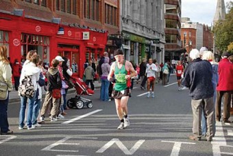 The final mile: Tom Hunt (Mayo AC), winner of the mens over 60 category in 3:11:07 at the Dublin Marathon. 