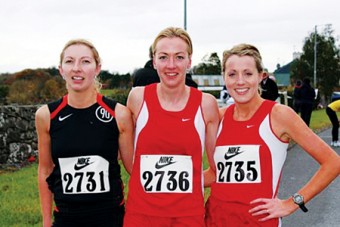 Hard run: After the Hollymount 3km: left to right: Caroline Clancy (Loughrea AC), third; winner Catherine Conway (Mayo AC); and Regina Casey (GCH), second. 