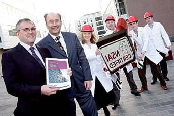 Minister John McGuinness, NSAI chief Maurice Buckley pictured  with some LMS inspectors at the launch of the strategy.