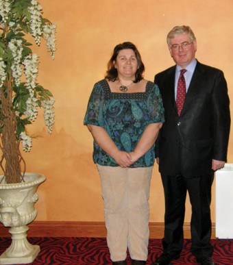 Labour leader Eamon Gilmore with Castlebar Town Council candidate Dr Bernie Courtney.