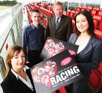 Pictured at the launch of the new Galway Races advertising campaign are from left to right, Breda Newell Proactive marketing consultant, John Moloney manager Galway Racecourse, Ray O' Connor Proactive creative director and Sandra Ginnelly Galway Racecourse.