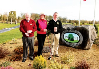 Pictured at Ballinrobe Golf Club at the Captains Drive In are Pat Hoilian (club president), Leo Gannon (ladies’ captain) and Paul Hynes (captain) Ballinrobe Golf Club. Photo: Michael Donnelly.