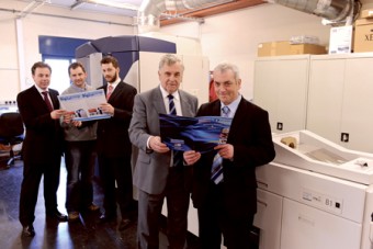Standard Printers, based in Ballybrit, is the first Irish company to install the new Xerox iGen4 digital print press (l-r) Norman McNellis, Xerox iGen specialist, Peter Cunningham, prepress manager, Standard Printers, Paul Cunningham, quality manager & marketing manager, Standard Printers, Michael Cunningham, MD, Standard Printers and Mark McPhillips, GM, Xerox Ireland Ltd.