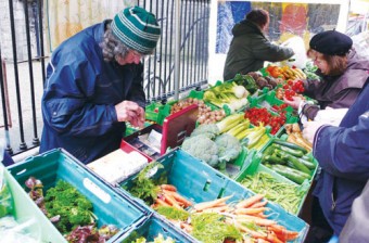 Dirk Flake at the Galway market.

