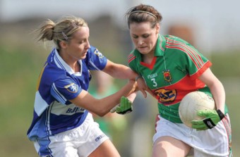 Break out: Mayo’s Nicola Hurst breaks out against Laois in the Ladies’ National Football League semi-final. She will need to be on top form against Cork this weekend in the final. Photo: Sportsfile.


