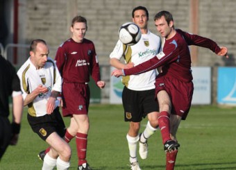 Mervue United's Noel McDonnell in action during his side’s draw with the much-fancied Sporting Fingal at Terryland Park.
Photo: Mike Shaughnessy

