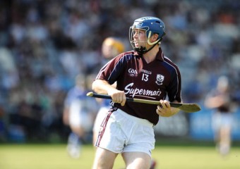 Galway’s Damien Hayes in action against Laois in the quarter-final of the Leinster GAA Hurling Senior Championship at O'Moore Park.
