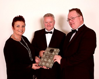 Niki Gannon, Nigel Moran of Gilbey’s of Ireland and JJ Gannon at the Licensing World Bar Awards in Dublin.