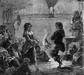 ‘Sometimes full dress’: A young couple take to the floor in one of the Assemblies Le Chevalier de Latocnaye noticed in Galway in 1797 which patrons enjoyed for a ‘very moderate price of entry’. (Painting by Francis William Topham 1808-1877).