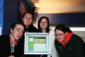 Members of the Jigsaw Galway Youth Panel, L - R: George Karr, Geraldine Kelly, Shauna Smyth and Grainne Loughlin viewing the new website
