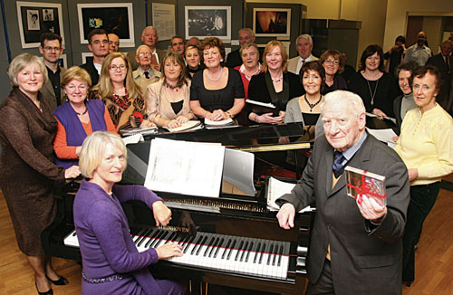 The Augustinian Choir with leaders Pat Lillis and Sonny Molloy at the launch of the Augustinian Choir's new CD in the Ciy Museum on Tuesday. Photo:-Mike Shaughnessy