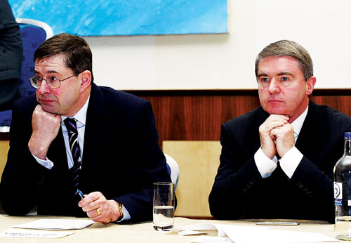 Any port in a storm &mdash; Minister O Cuiv and Deputy Fahey pictured in happier times.