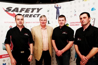Safety Direct's Alan Fair, broadcaster and rally driver Michael Lyster, Enda O'Leary and Neil Pierce pictured at the press launch of the Galway Rally. Photo: Reg Gordon
