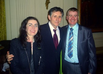 Elaine Nevin, ECO-UNESCO national director meets Gabriel Byrne, newly appointed cultural ambassador, at the White House St Patrick's Day reception.