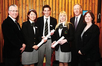 Pictured are (l-r): Rory Coll, Coll & Co, Chartered Accountants; winners Zhongyi Ellen Ren from China; Patrick Farrell from Claregalway, Co. Galway; Patrice Lacken from; Neil Johnson, Croí; and Caroline O'Dea, Crospon Ltd.