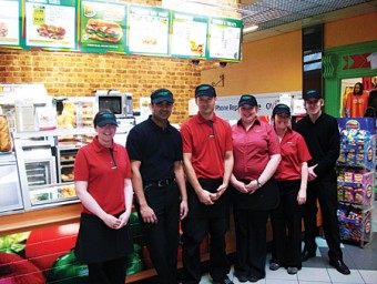 Staff at the kiosk — Kelly Ann O’ Shaughnessy, Lucas, Imran Mohammad, Mary Corbett, Emma Corbett, and Christopher Corbett. 