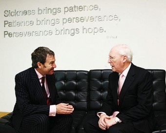 Jimmy Sheehan, Galway Clinic chief executive pictured chatting with Padraic O Maille.  

Photo:
Mike Shaughnessy