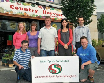 5K Summer Series launched. Back (l-r): Anne Ronayne (Mayo Sports Partnership), Mary Walshe (Claremorris, Fit4Life), Tony Gleeson, (Country Harvest fruit and veg, Claremorris, sponsors), Colette Whelan (Claremorris, Fit4Life), and TJ McHugh (Mayo AC). Front: Padraig Cullinan (Mayo AC) and Kevin Timothy (Claremorris, Fit4Life). Photo: KWP Studio 094. 
