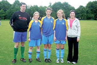 Colga winners: David Morrissey,  Connacht u-16 manager, with Leah Philips, Keara Cormican, Jenny Kinnane and coach Caitriona Murphy.
