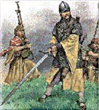 Warriors for hire: The galloglas were well armoured and feared. Their favourite weapons were the broadsword,  and double sided axe. They were available when sufficient soldiers could not be raised among the population of the Irish lordships.