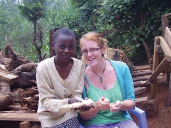 Aileen Ni Chaoilte pictured working at an orphanage in Kenya.