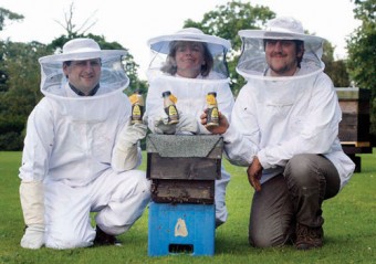 Tim Stevens from Newport (right) is one of four beekeepers helping to bring bees back into the country.