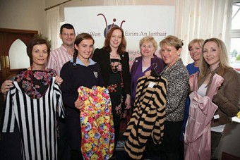 Pictured at the launch of Swap Til U Drop at the Menlo Park Hotel in aid of Galway Ability West were, front row: Fidelma Burke, under 17 Irish soccer ladies’ captain; Dora Gorman; Breda Crehan-Roche, CEO Ability West; and Carol Browne. Back row: Ben Cowdell; Sharon Faherty, fundraising officer; Brega Kelly; and Bernie Coyne. Picture: Hany Marzouk.