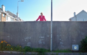 Independent councillor Terry O’Flaherty surveys the eight feet drop from a wall in Ballybrit which has been deemed  ‘dangerous’ by the city council’s health and safety officer.