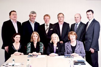 Pictured at the meeting l-r are: Back Row: Cllr. Ollie Crowe, Chairman Padraig O Ceidigh, Fergus O’Halloran, The Twelve; Owen Hughes, Portwest; Peter Hynes, Mayo County Manager; Darren Madden, Clew Bay Hotel, Westport. Front Row; Bernadette Mullarkey, Bane & Mullarkey Consultants; Fiona Monaghan, Failte Ireland West; Martina Moloney, Galway County Manager; Brenda McTigue, B&B Ireland.