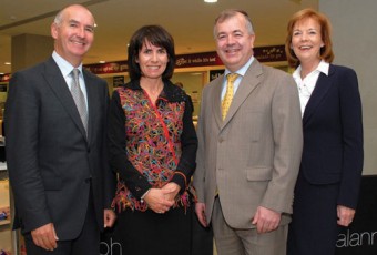 Pictured at the opening of Starbucks were (l-r): Keith Warnock, vice-president for capital projects, NUIG; Ann Duggan, conference/catering manager, NUIG; John Gaffney, director of management accounting, NUIG; and Donal O’Sullivan, Campbell Catering. 

